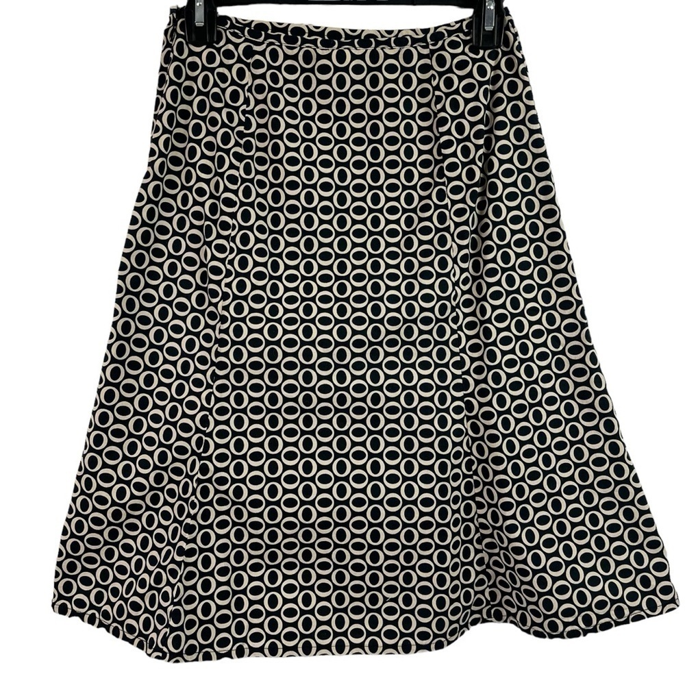 Gap Womens Knee Length Skirt Black Tan Stretch Lightweight Vintage Size 0